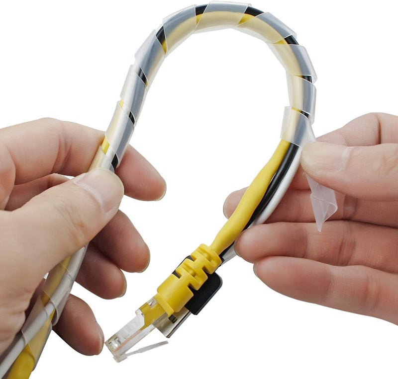 XHF 33FT 5/16" Clear Spiral Cable Wrap 8mm(Wrapping Range:6mm-60mm) Cord for Computer Electrical Wire Organizer Sleeve Hose RoHS - Image 5